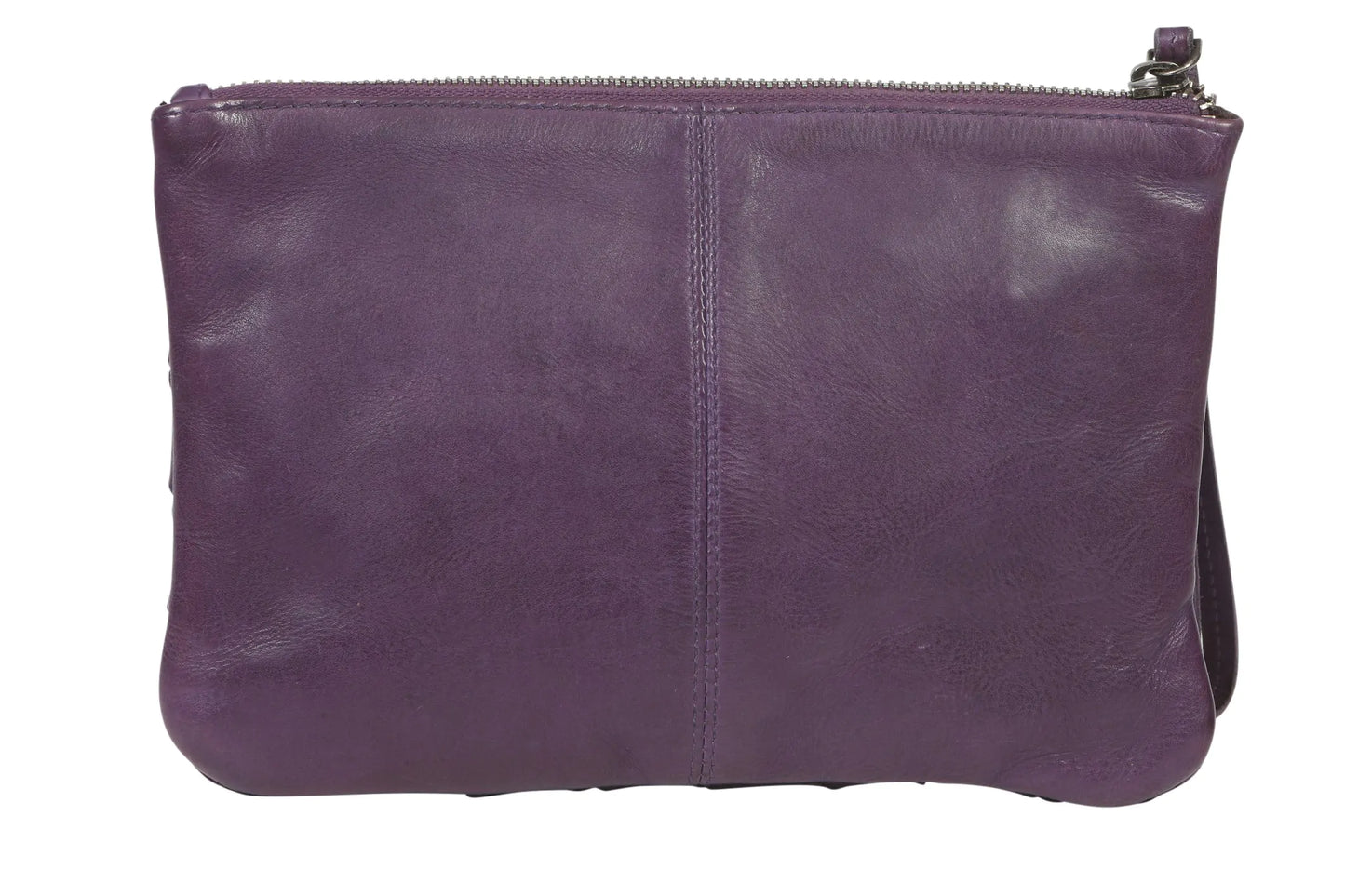 Leather Front Lattice Wristlet