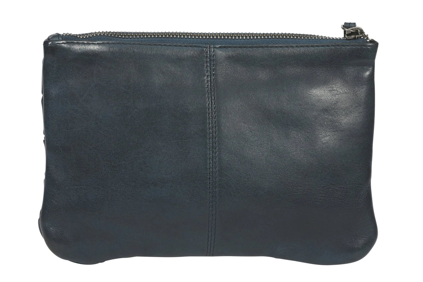Leather Front Lattice Wristlet