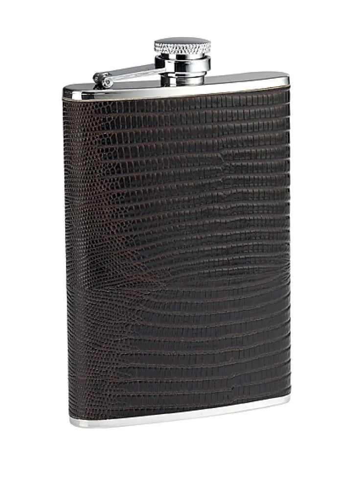 Hip Flask Brown Lizard