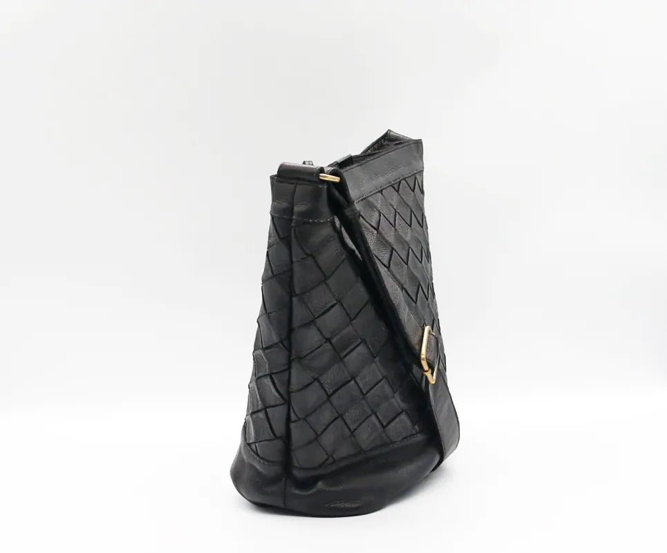 Basket Weave Bucket Bag