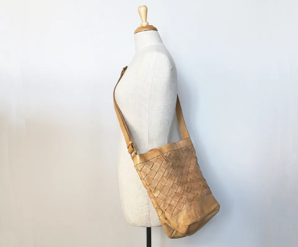 Basket Weave Bucket Bag