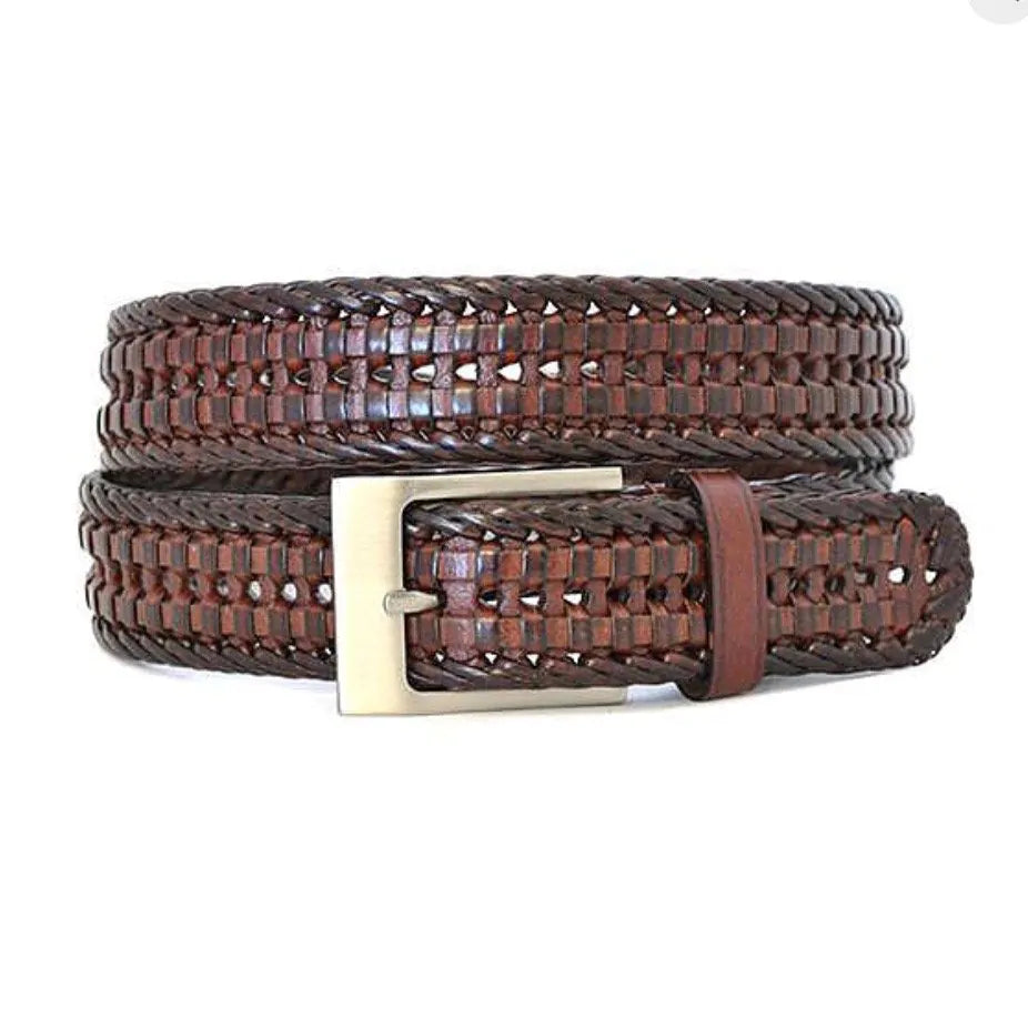 Jack Mens Leather Woven Belt