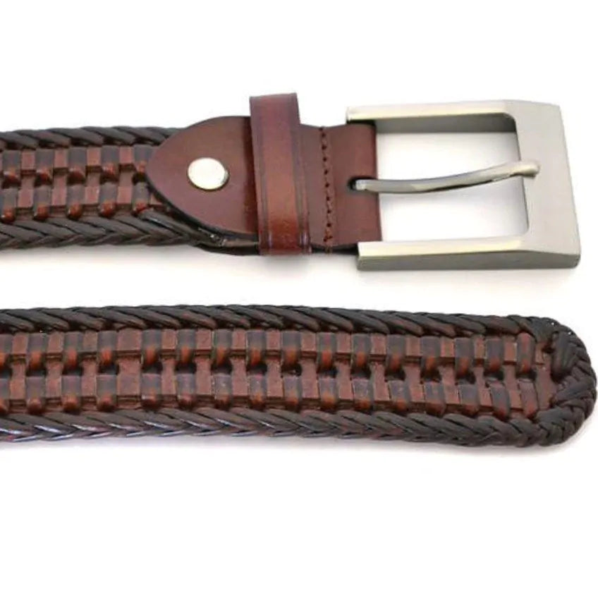 Jack Mens Leather Woven Belt