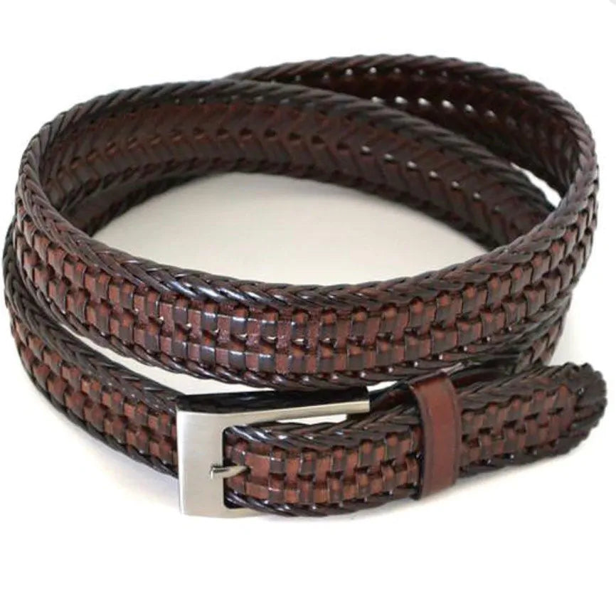 Jack Mens Leather Woven Belt