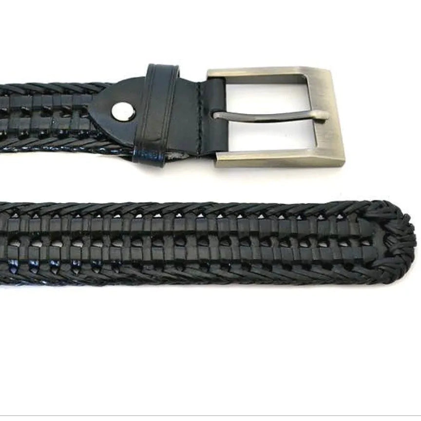 Jack Mens Leather Woven Belt