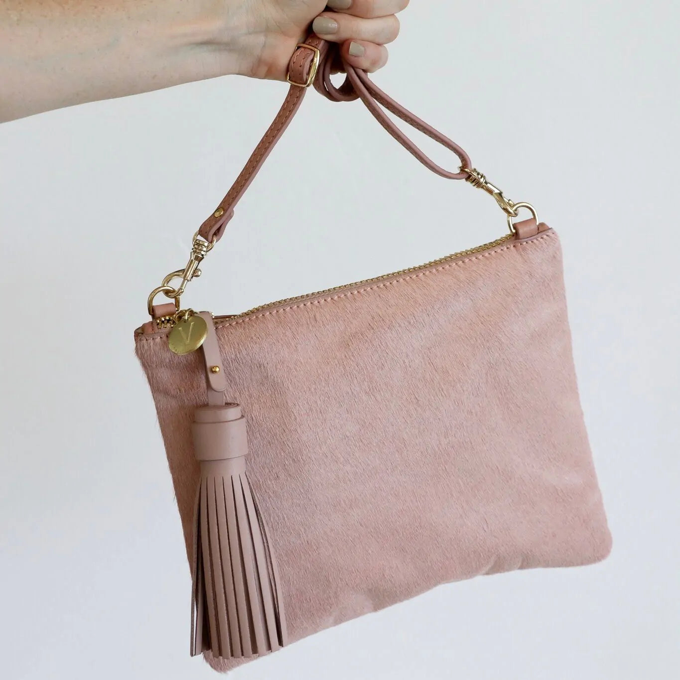 Mickey Pink Hide Clutch