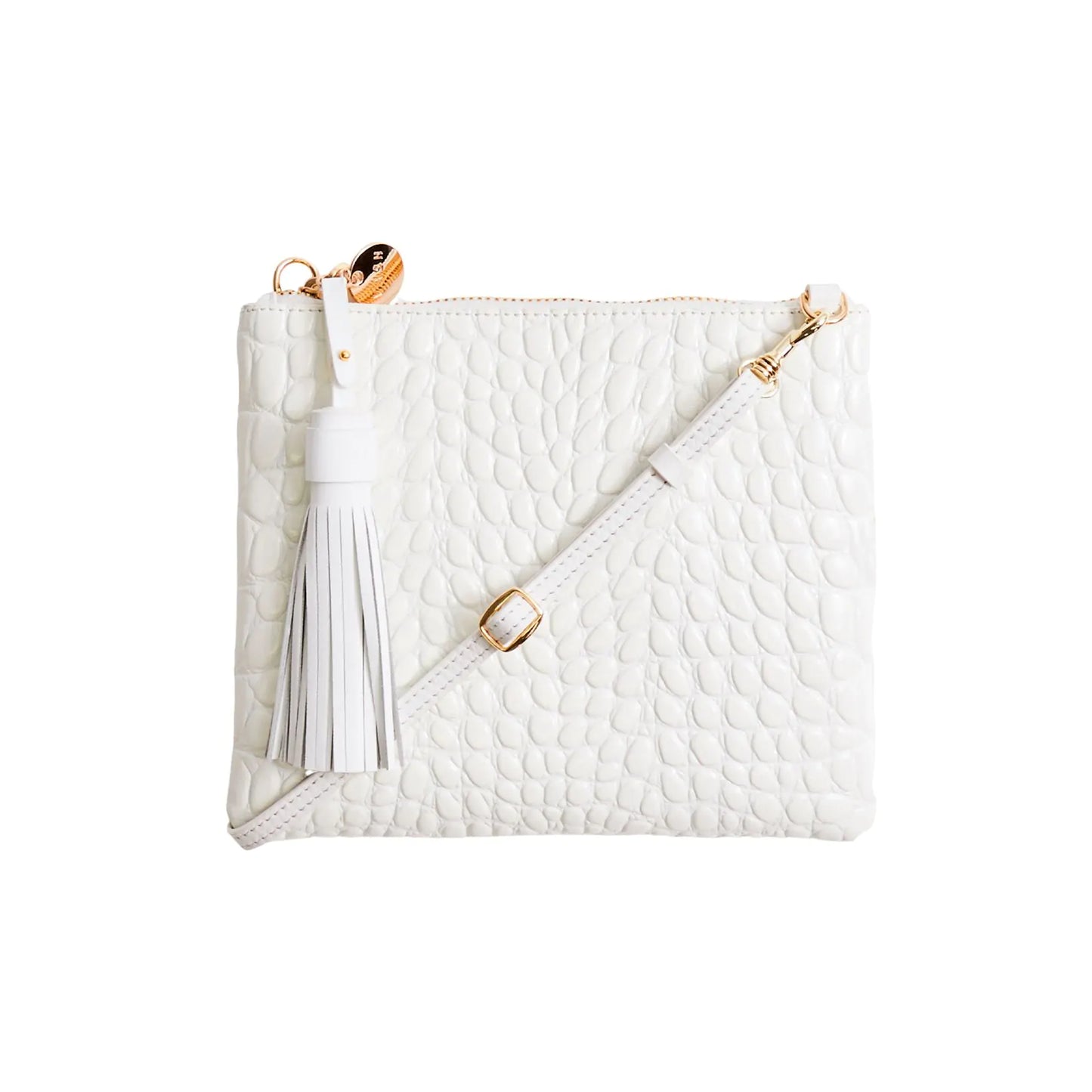 Mickey White Croc Clutch
