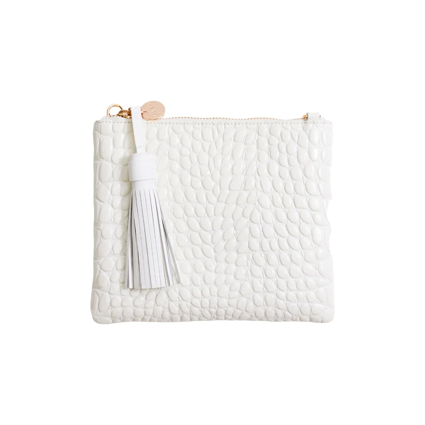 Mickey White Croc Clutch