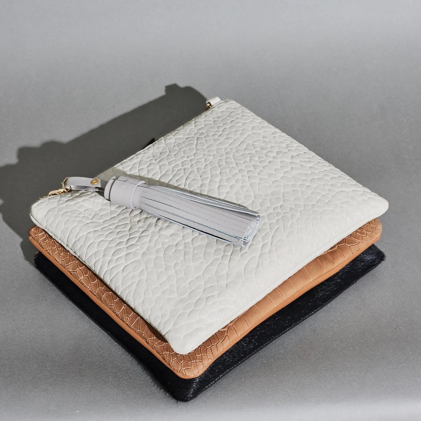 Mickey White Croc Clutch
