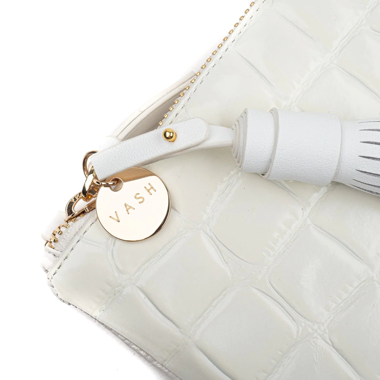 Mickey White Croc Clutch
