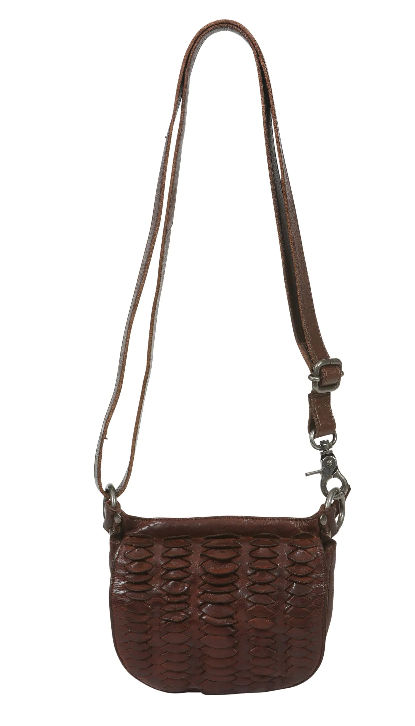 Vintage Leather Scallop Bag