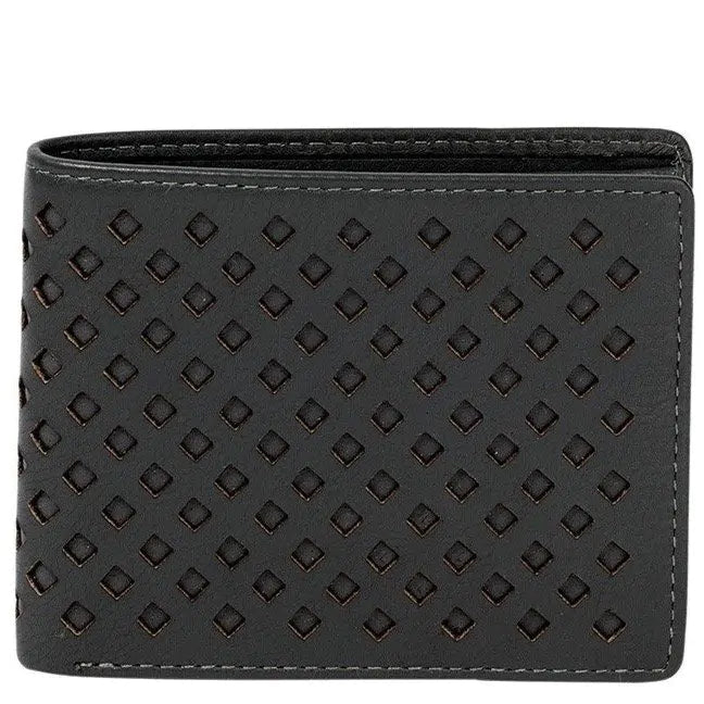 Diamond Lazer Cut Bifold Leather Wallet