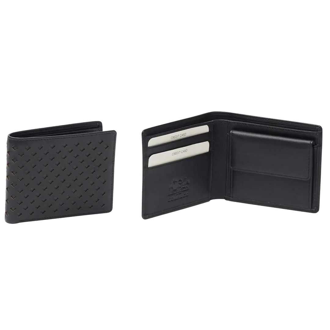 Diamond Lazer Cut Bifold Leather Wallet