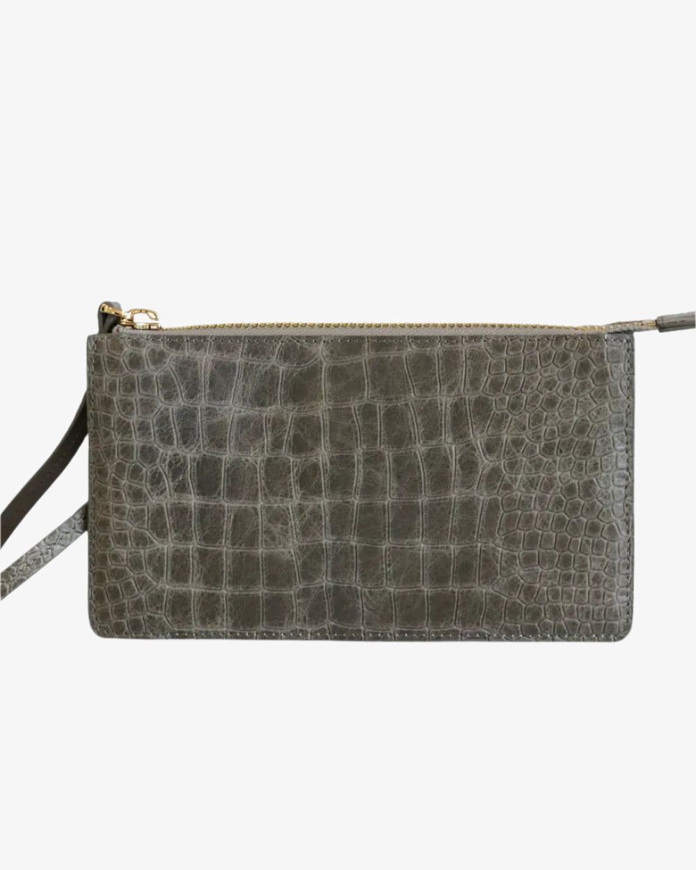 Polaris Grey Croc Wristlet