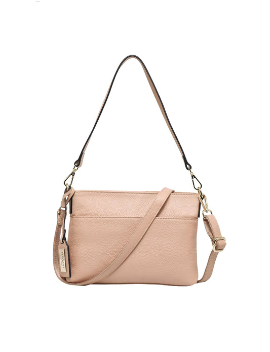 Violet Leather Crossbody Bag